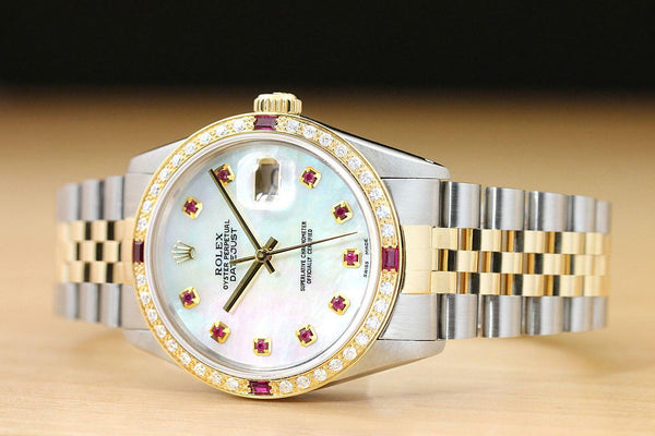 Men's Rolex Ruby Dial 18kt Watch