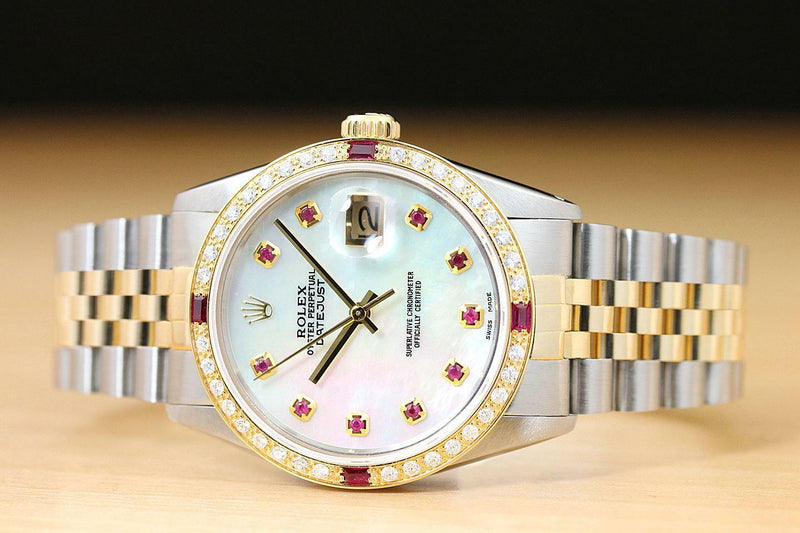 Men's Rolex Ruby Dial 18kt Watch