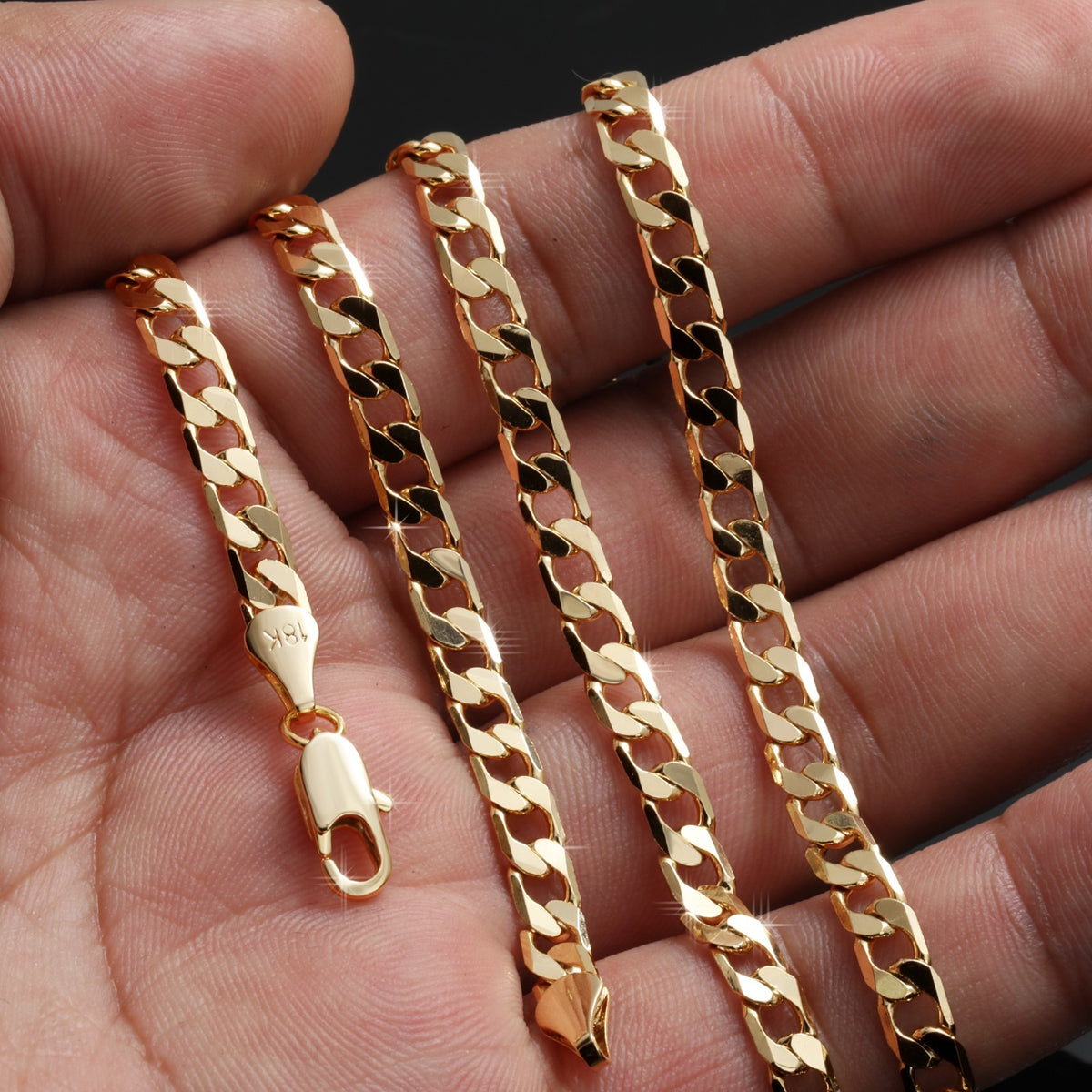 14k Cuban Chain Necklace 5mm A1r Red Cherry 1ns Basketball Gold