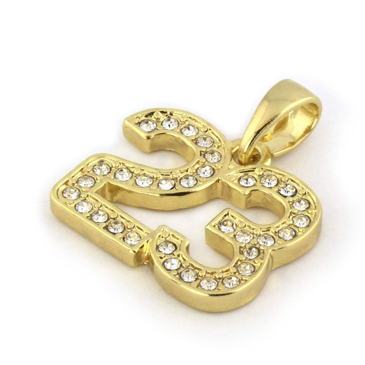 Men's 14k Gold 23 Pendant CZ 18k 24" Cuban Chain