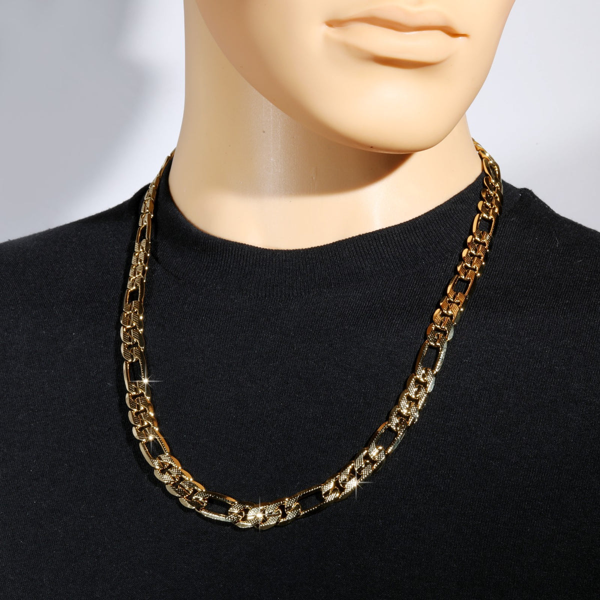 Frost Italy Figaro Chain 14k Gold 10mm 24" for Men & Women