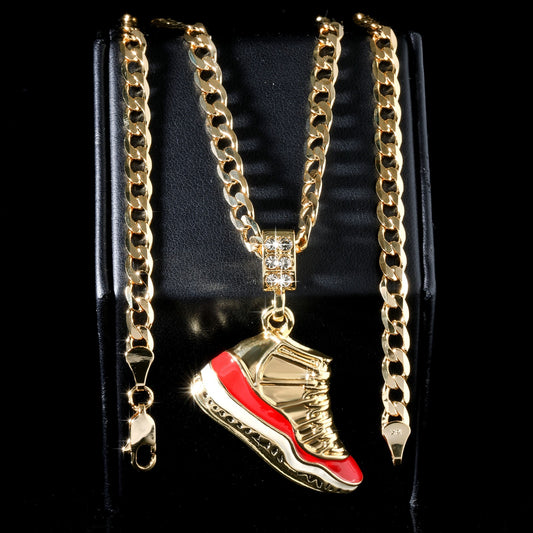 14k Cuban Chain Necklace 5mm A1r Red Cherry Men Basketball Gold