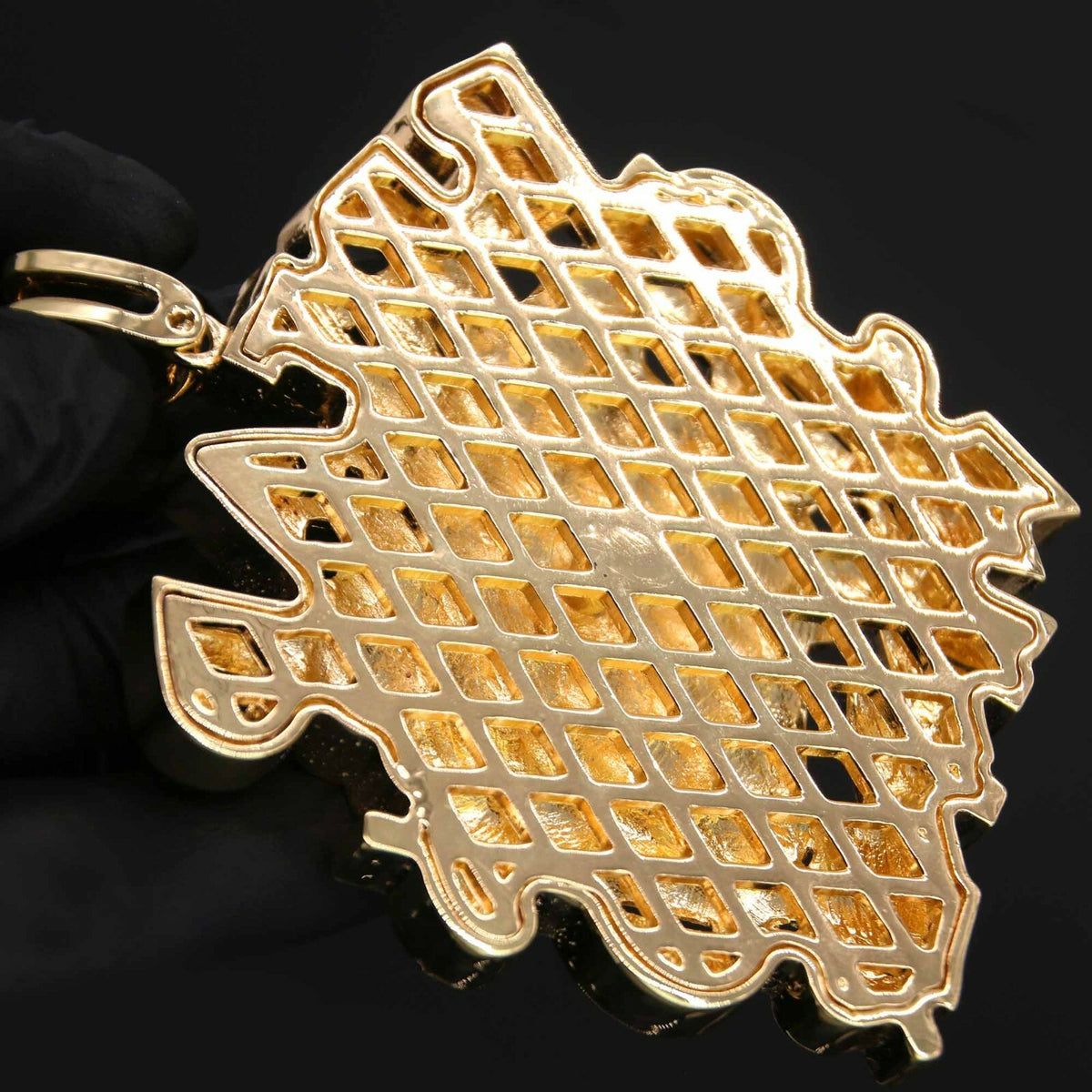 Huge Bread Winner Pendant CZ Gold 30" Cuban & Bracelet Chain