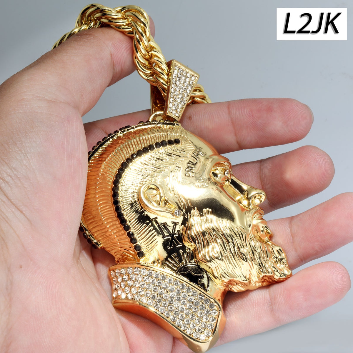 14k Rope Chain 10mm 20" & 24"In Large Face Prolific Hussle Gold