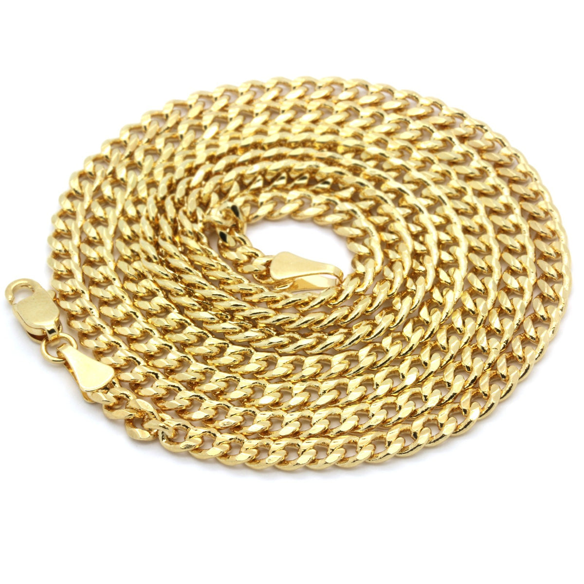 14k Gold High Pharaoh/ankh Bundle 30" Cuban Chain