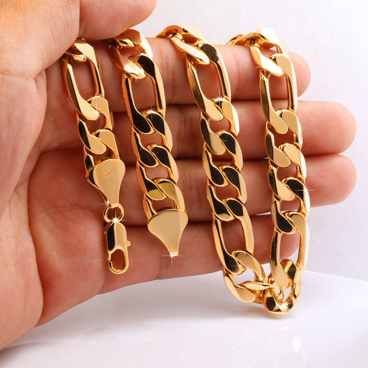 Italy Figaro Chain Link 14k Gold 12mm 24" for Men & Women