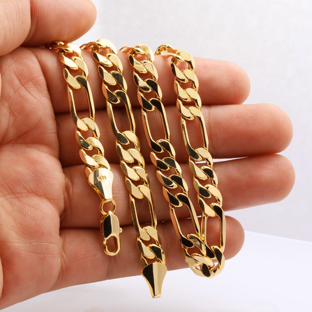 Italy Figaro Chain Link 14k Gold 9mm 24" for Men & Women