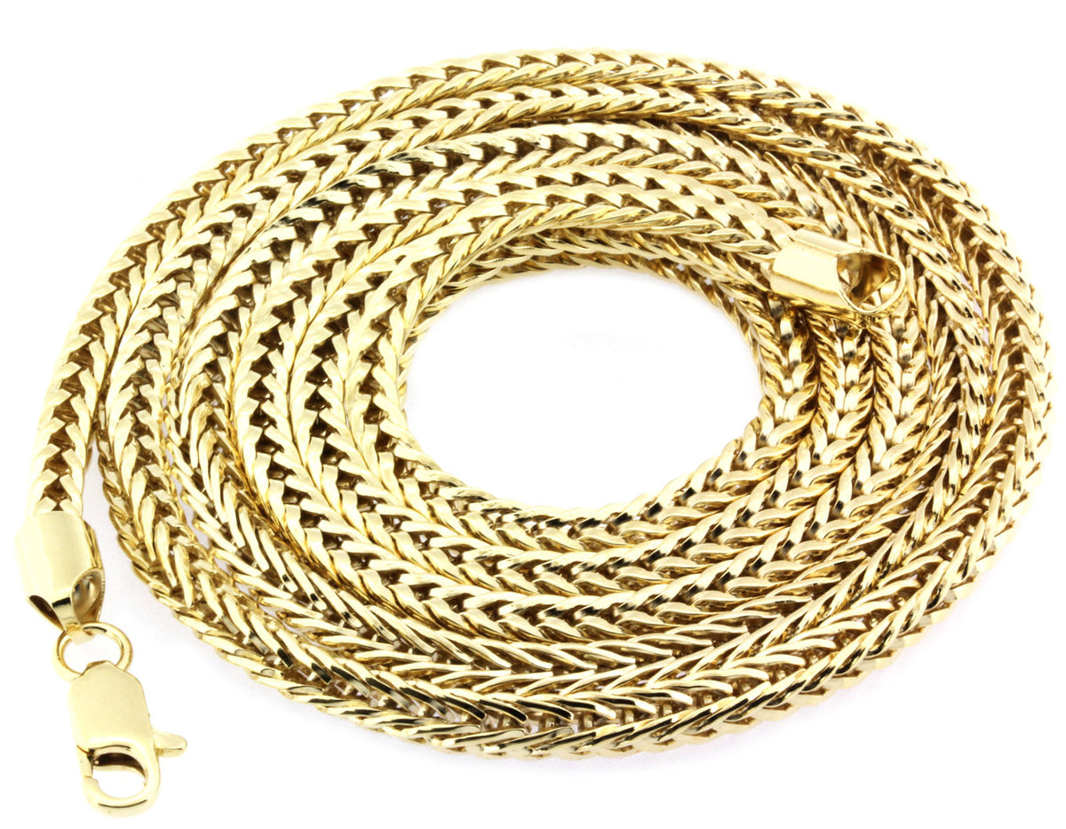 Black, Gold ,rhodium, Gun 3mm Franco Chain Necklace Chain