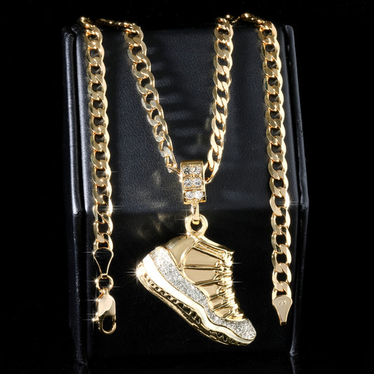 14k Cuban Chain Necklace 5mm A1r Silver Stardust Basketball Gold