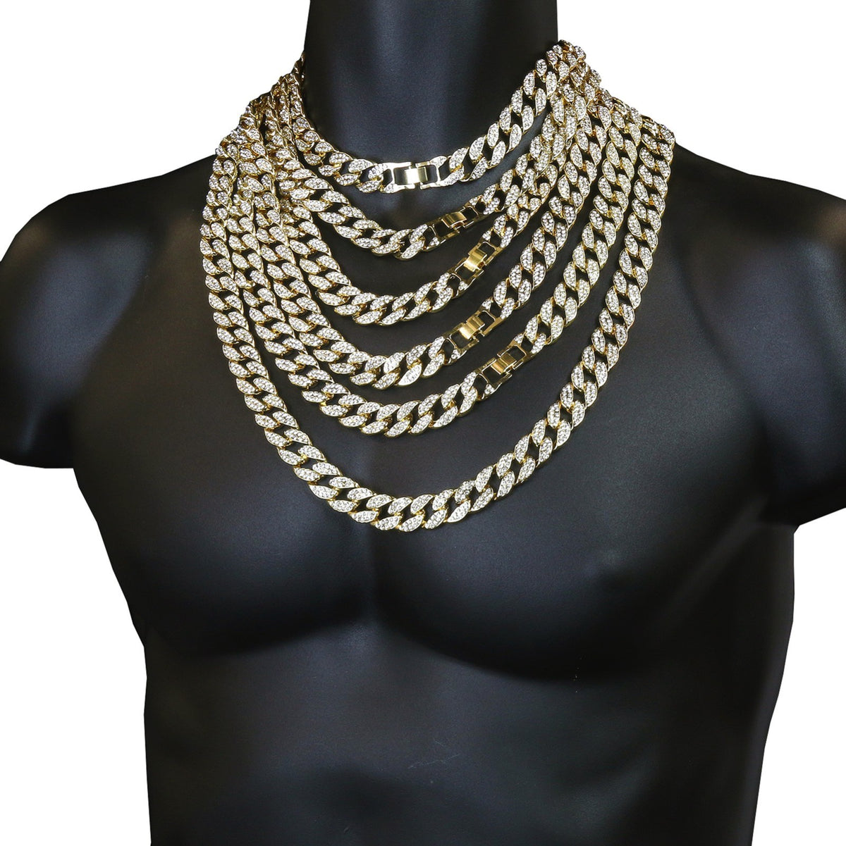 Miami Cuban Link 14k Gold 14"-30" CZ Choker Chain