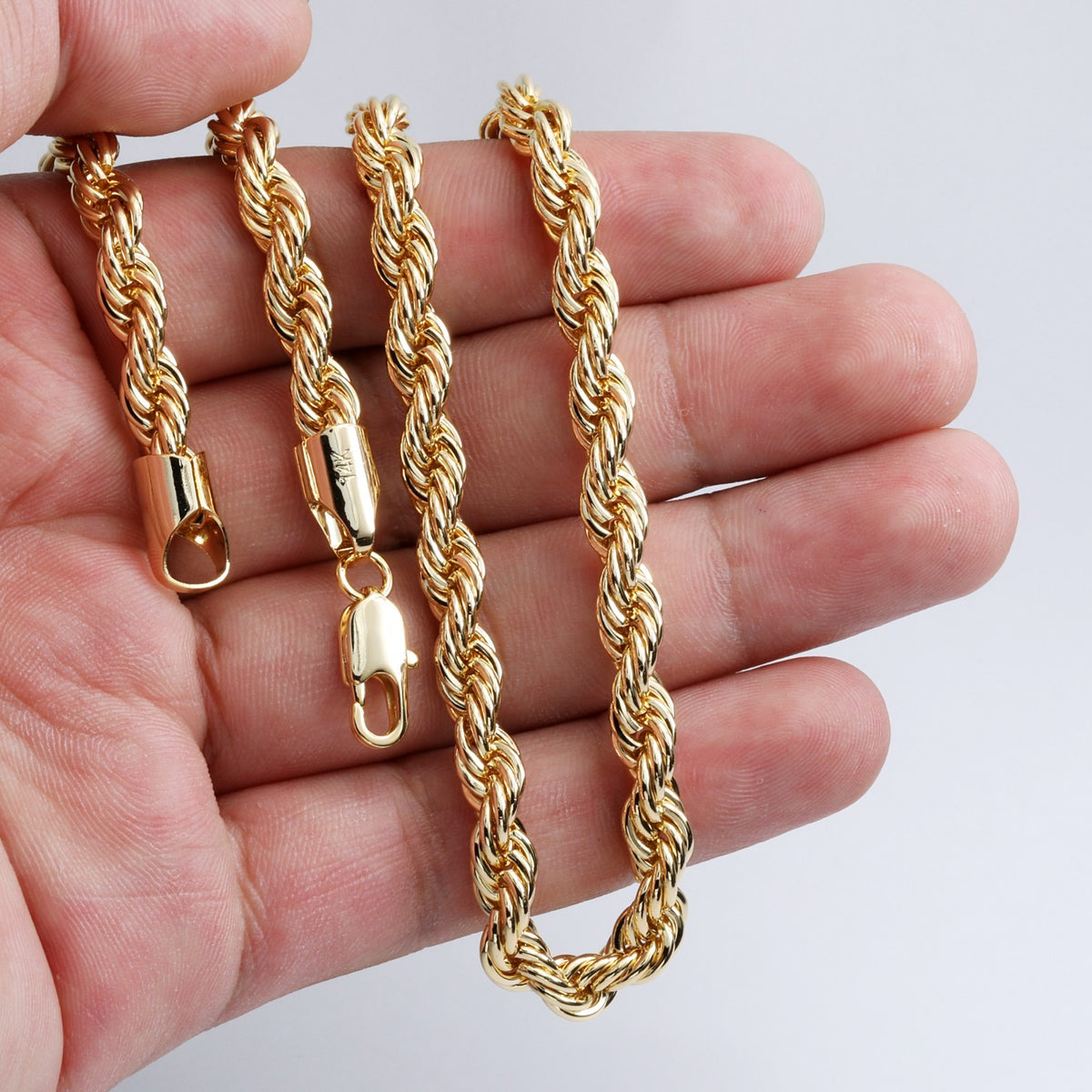 14k Rope Chain Necklace 6mm 20" 24" 30" Gold Men's & Boys Jewelry