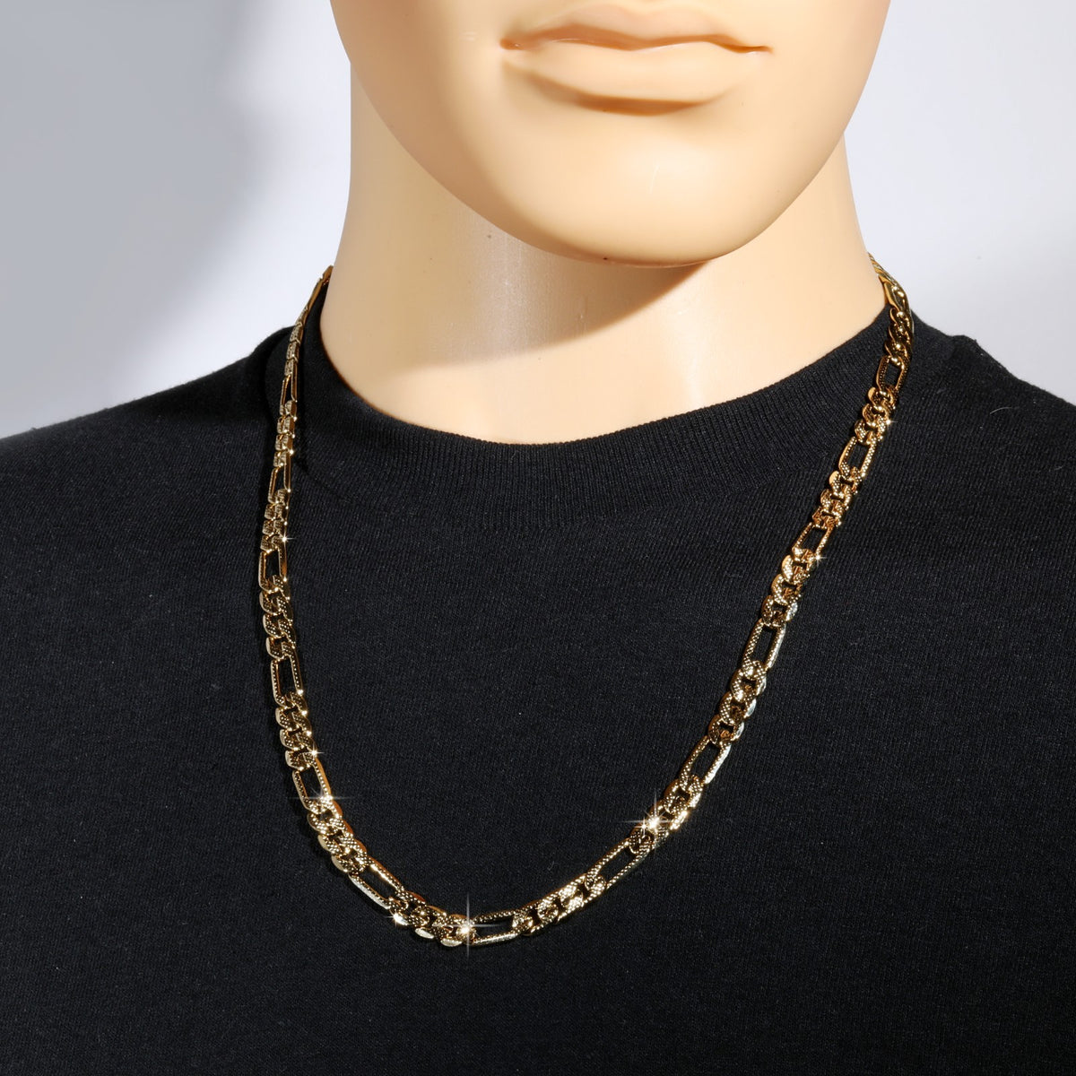 Frost Italy Figaro Chain 18k Gold 8mm 24" for Men & Women