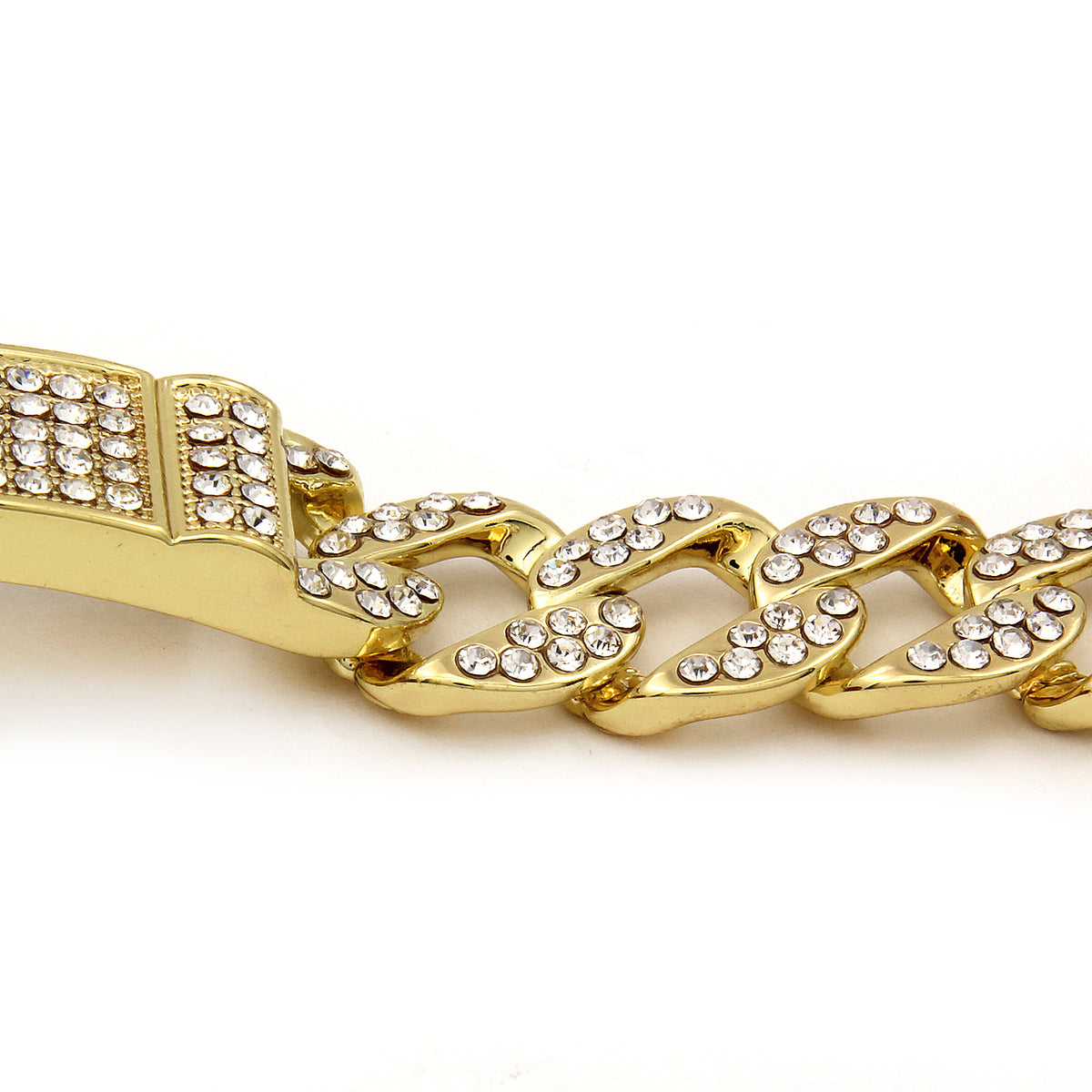 Men's 14k Bracelet CZ Gold Miami Cuban Style (S)