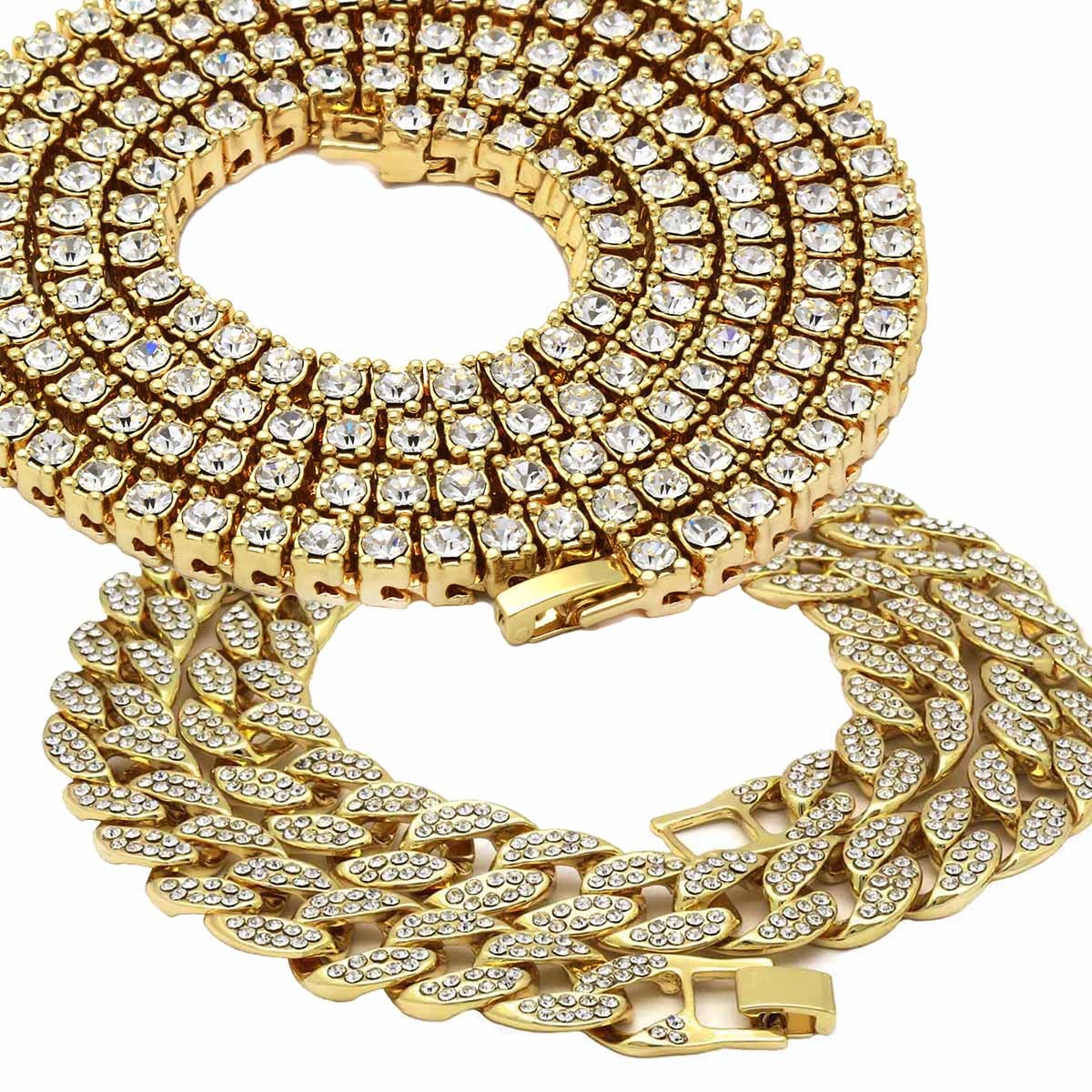 Men's 16k Gold CZ Miami Cuban Link Chain