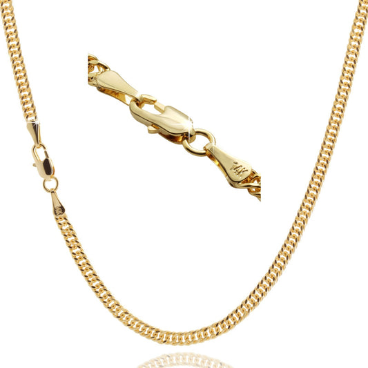 Cuban Chain Link Cascade Necklace 14k Gold 3mm - 30"In