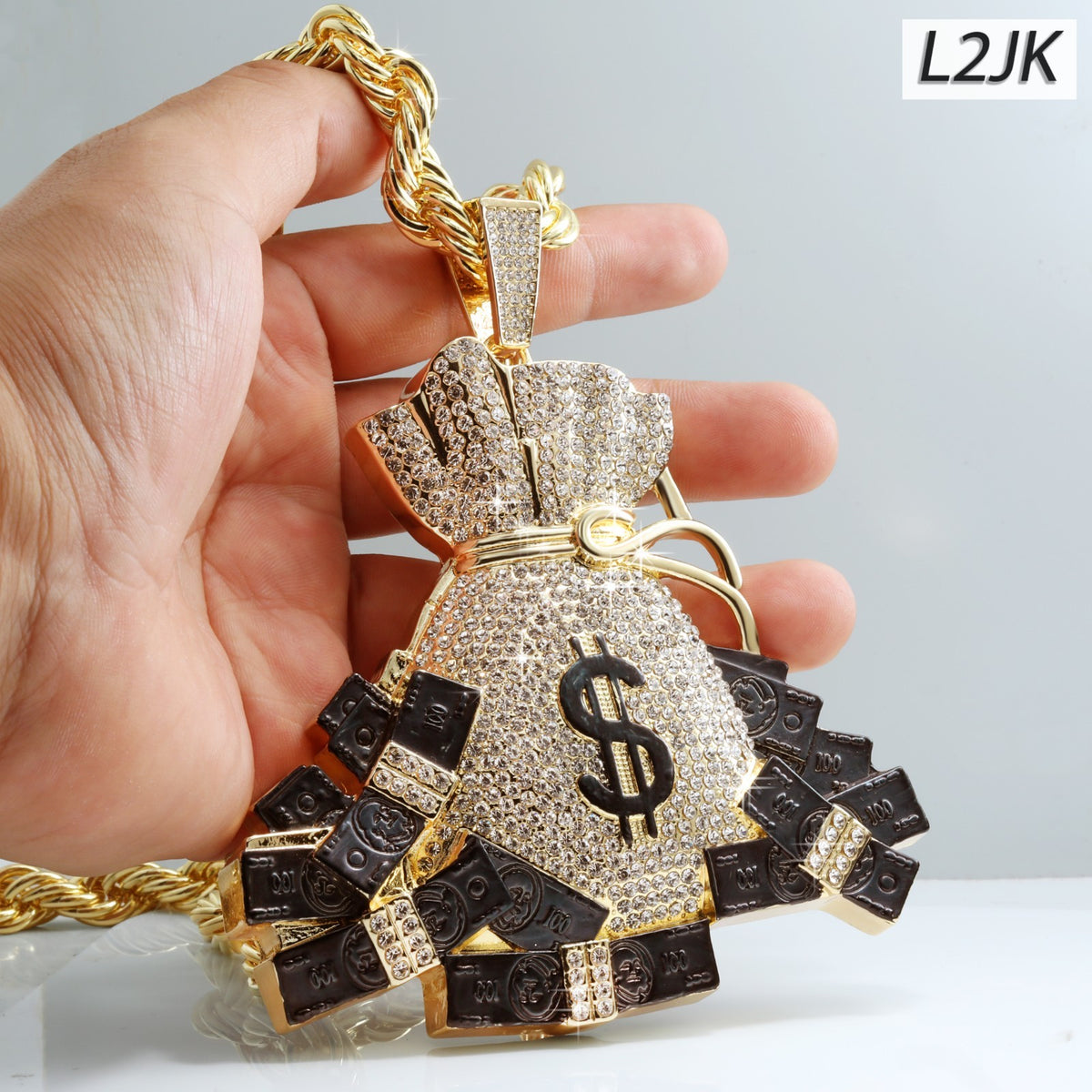 14k Rope Chain Necklace 10mm 24" & 30" Huge Money Bag Gold