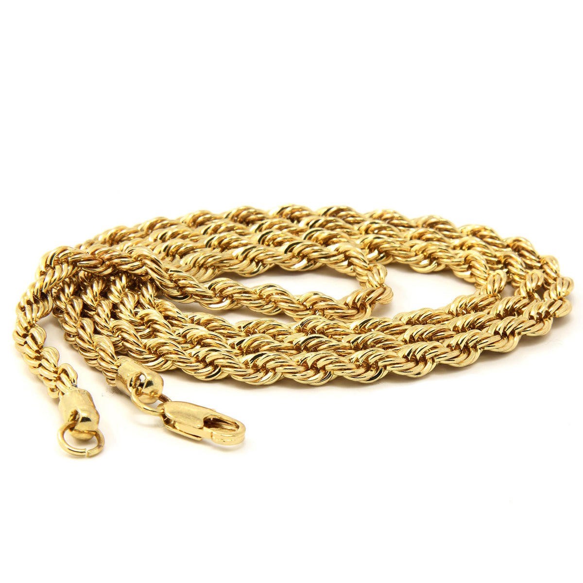 Men's 18k Yellow Gold 30" Inches Rope Chain Necklace 5mm