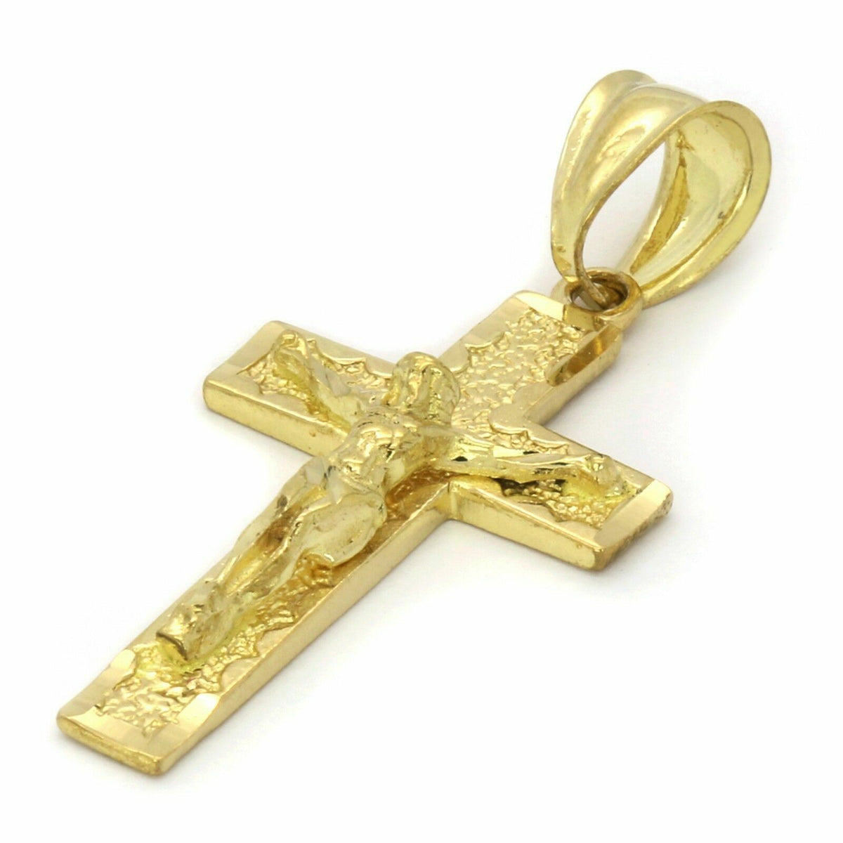 Jesus Cross (s-3) Pendant Gold 24" Figaro Chain Necklace