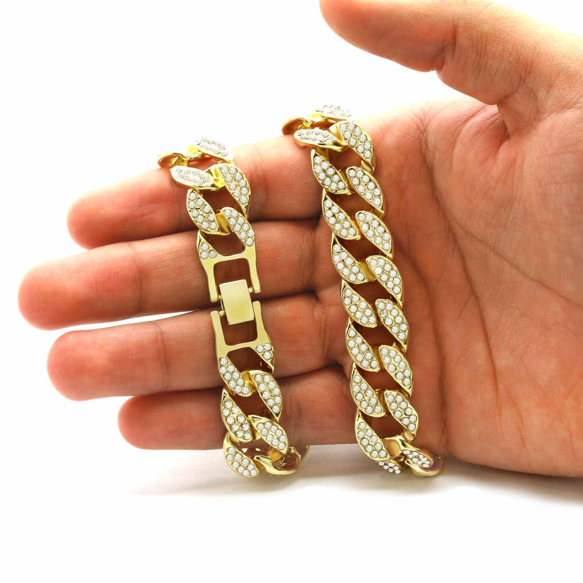 Men's 16k Gold CZ Miami Cuban Link Chain