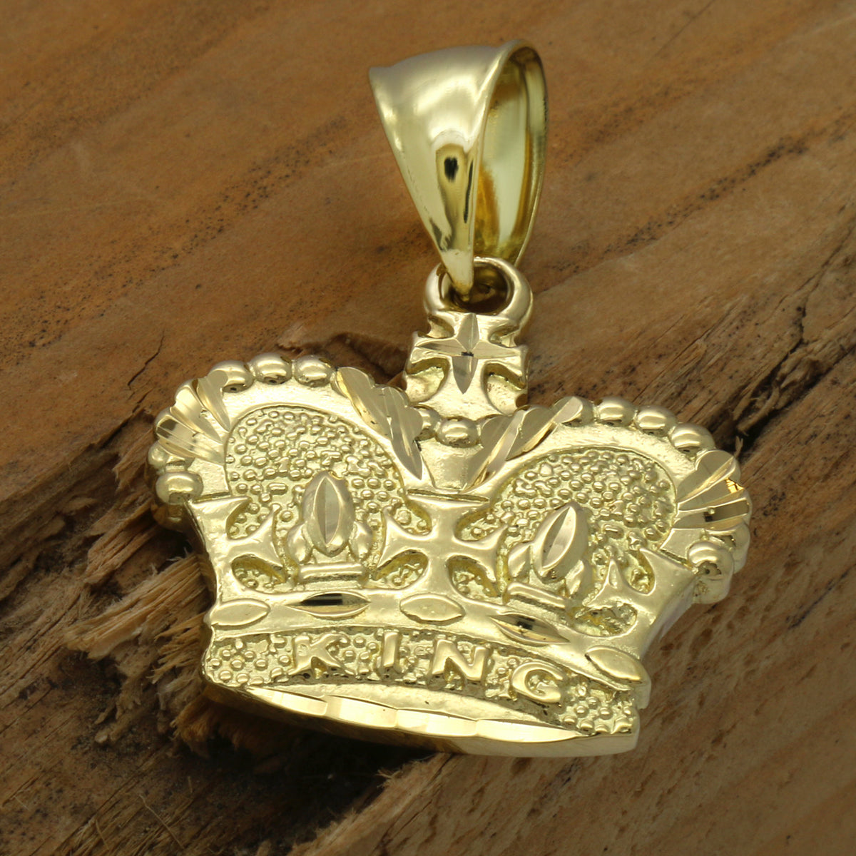 Men's 18k Gold King Crown Royalty Pendant 5mm 24" Cuban Necklace Chain