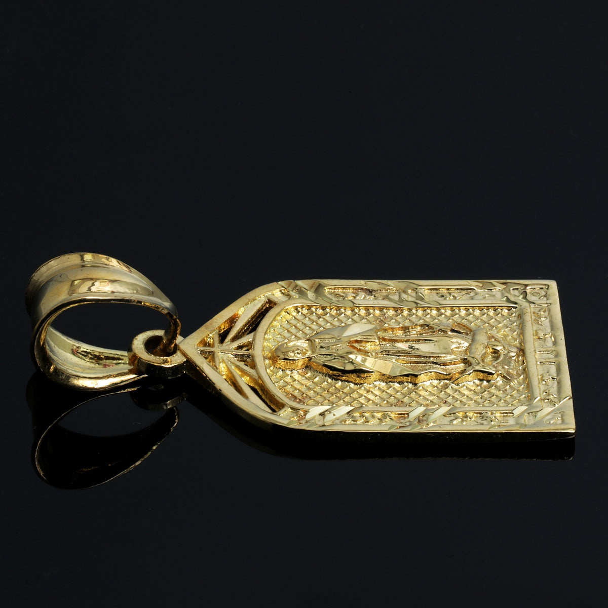 Virgin Mary Charm 14k Gold 5mm 20" Cuban Link Necklace Choker Chain