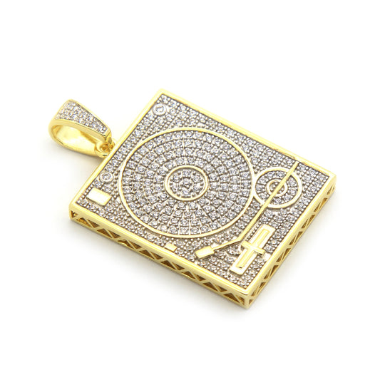Men's Gold Turn Table CZ 3mm 30" Cuban Chain