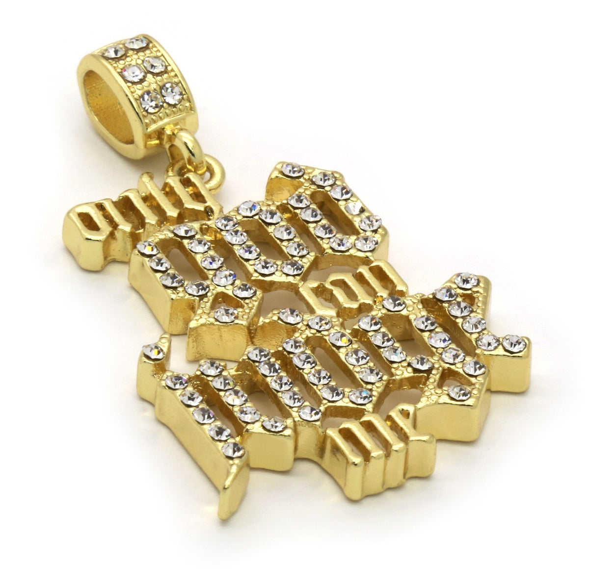 Gold O.g.c.j.m. & Prayer Hand Pendant CZ 24 & 30 Rope Chain