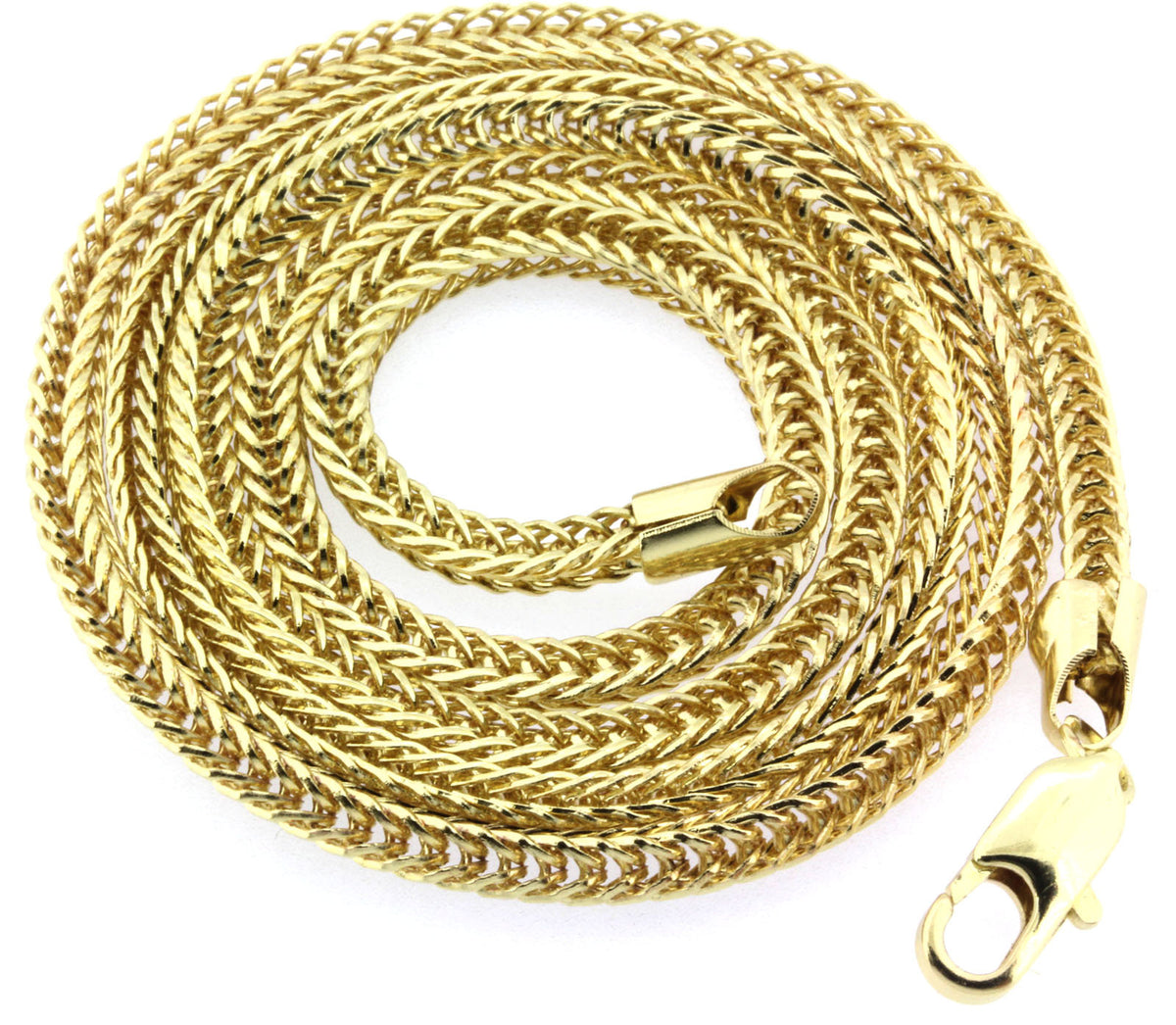 Men's 24" Inch Gold Finished 3mm Franco Chain Necklace Chain $9.99