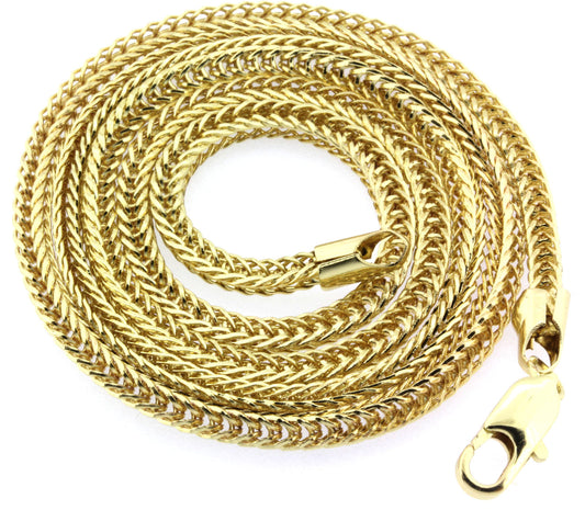 Men's 24" Gold Finished 3mm Franco Chain Necklace