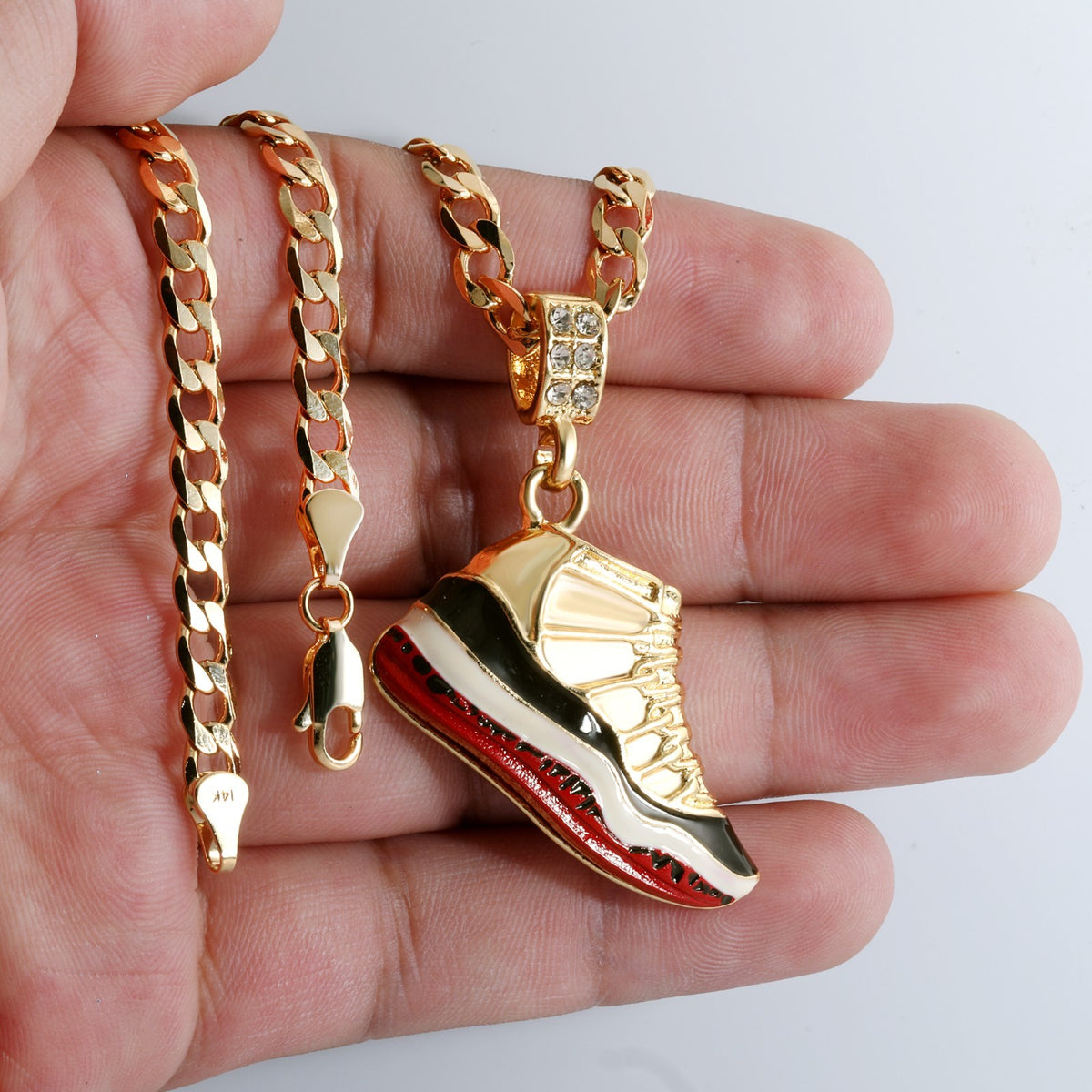 14k Cuban Chain Curb Necklace 5mm Air - Berry Basketball Gold