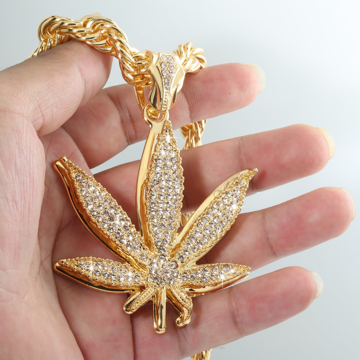 14k Rope Chain 10mm 20" & 24"In Large Weed Marijuana Gold Style