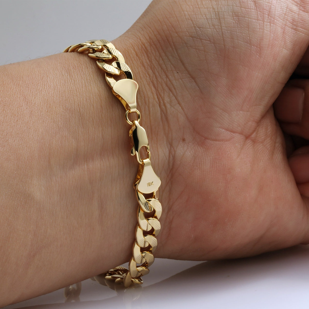 Cuban Link Bracelet 8mm - 8.5" 14k Gold Men Frost Chain