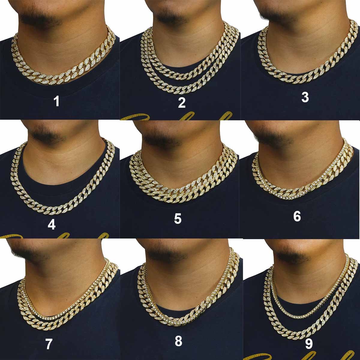 Men's 16k Gold CZ Miami Cuban Link Chain
