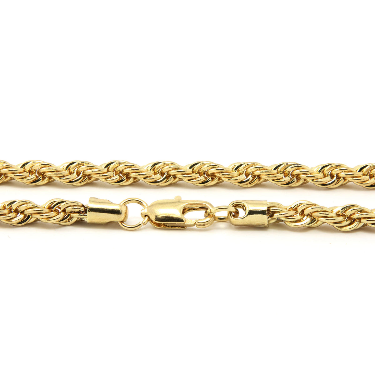 Men's 18k Yellow Gold 30" Inches Rope Chain Necklace 5mm