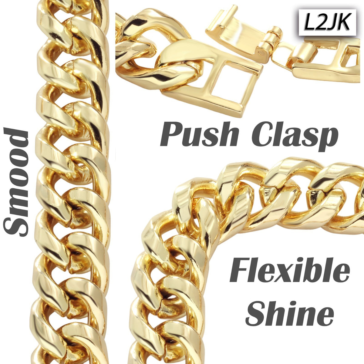 Cuban Link Chain Curb Necklace 10mm 30"In Men's Boys Necklace Gold