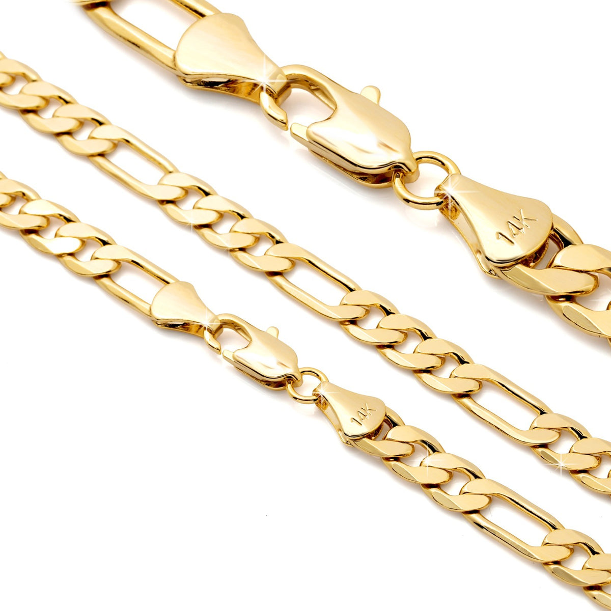 Italy Figaro Chain Link 14k Gold 7mm 24" for Men & Women