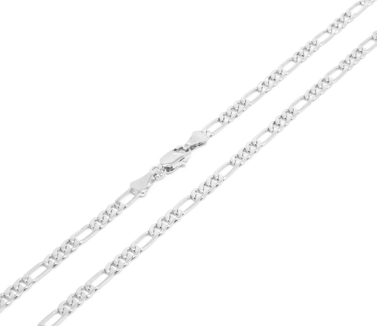 Men Silver 3mm to 12mm Figaro Link Necklace Chain 24 or 30 Inch