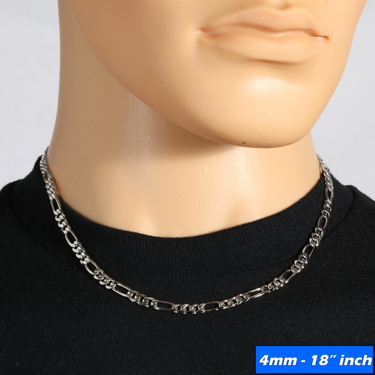 Figaro Chain Choker 925 Silver 4mm 18" Men & Women Boys