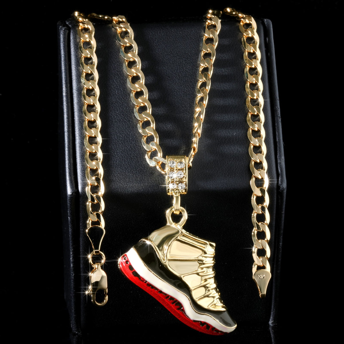 14k Cuban Chain Curb Necklace 5mm Air - Berry Basketball Gold