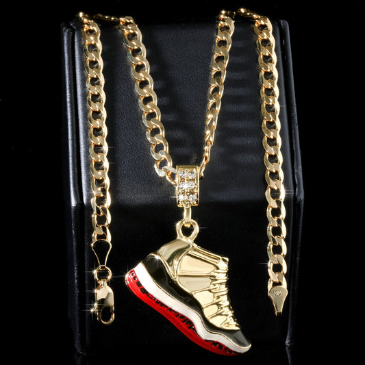14k Cuban Chain Curb Necklace 5mm Air - Berry Basketball Gold