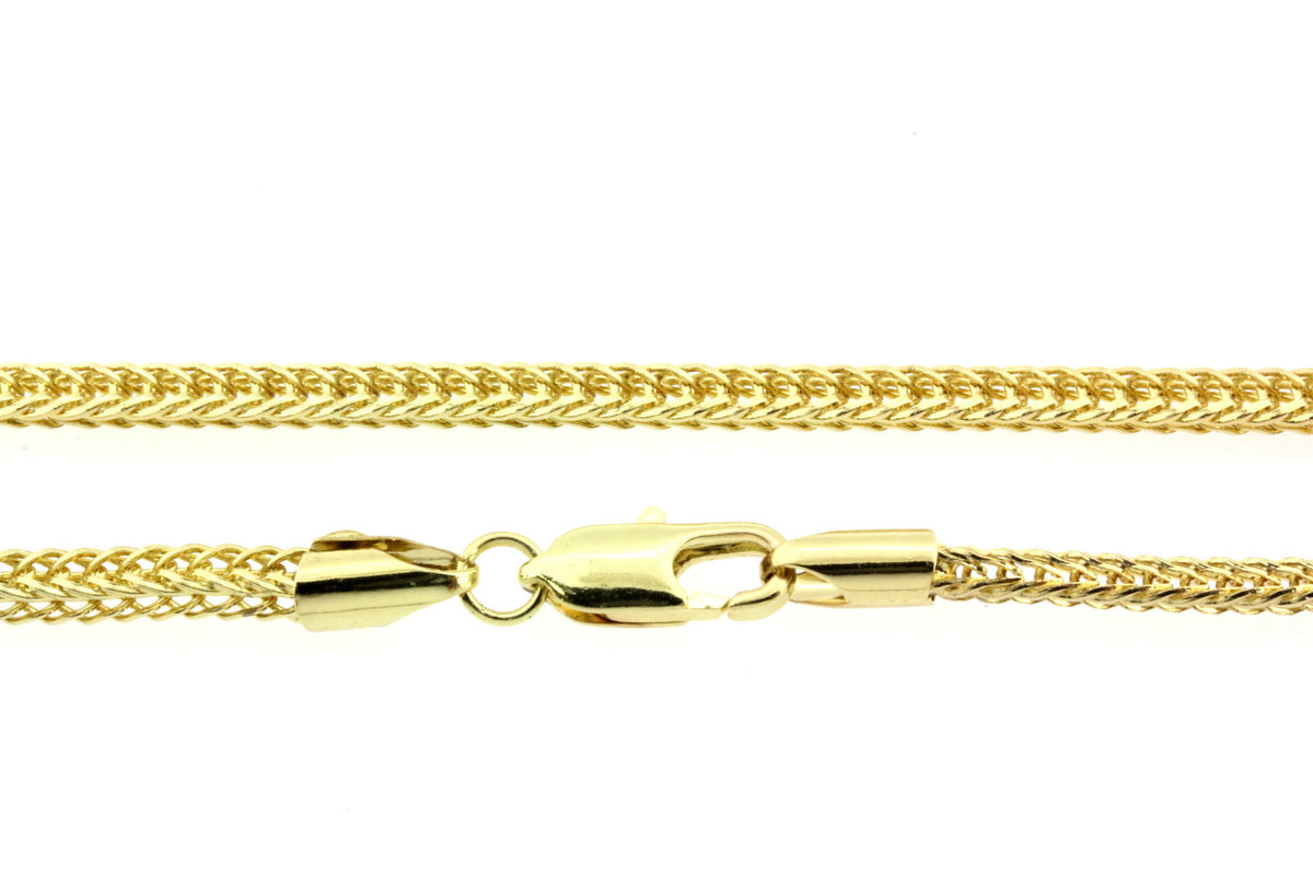 Men's 24" Inch Gold Finished 3mm Franco Chain Necklace Chain $9.99