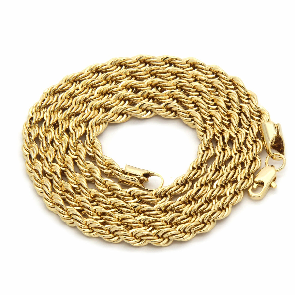 Men's 14k Gold Staple Cross Pendant CZ 24" Rope Chain