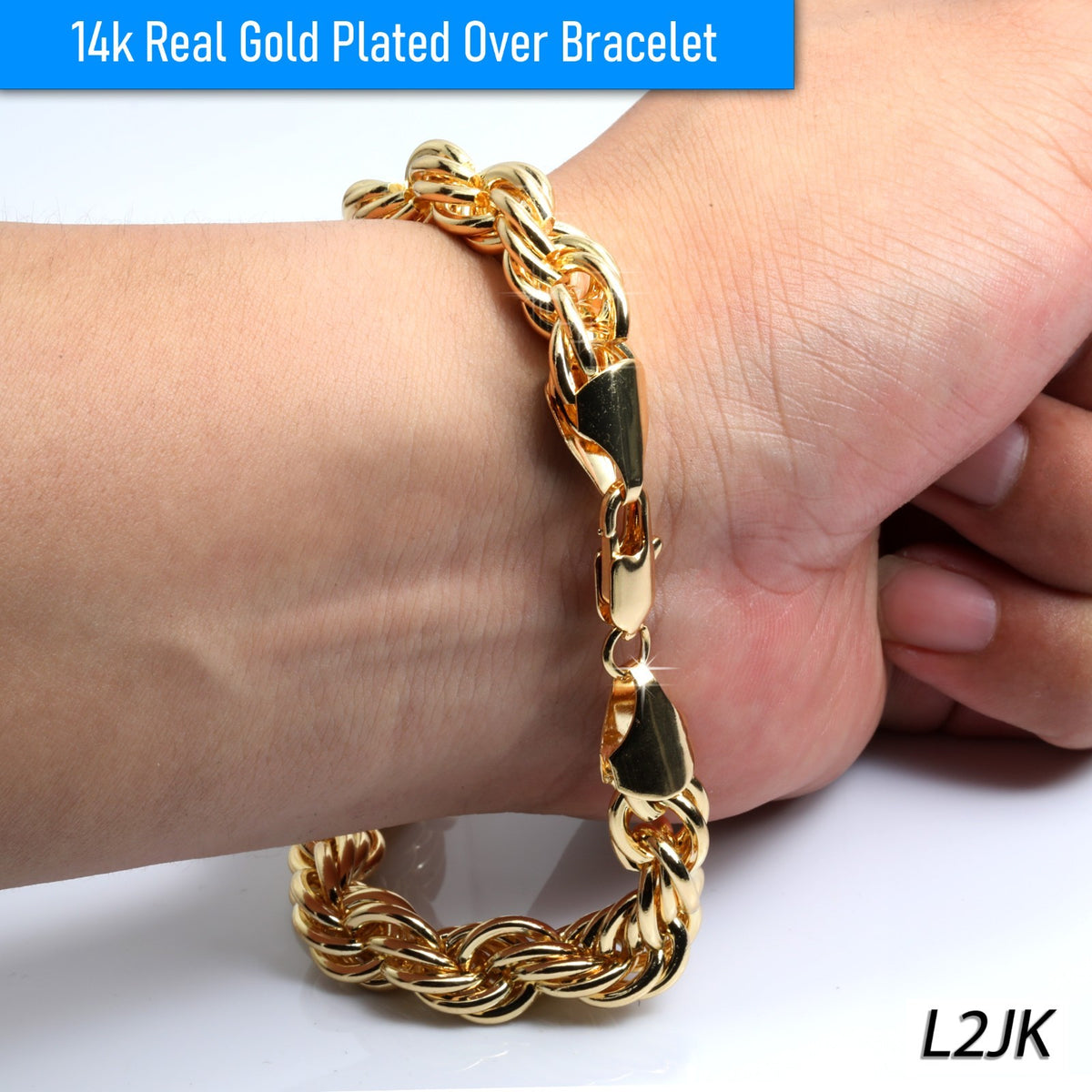 Rope Bracelet 10mm "8.5" 14k Gold Jewelry for Men & Women