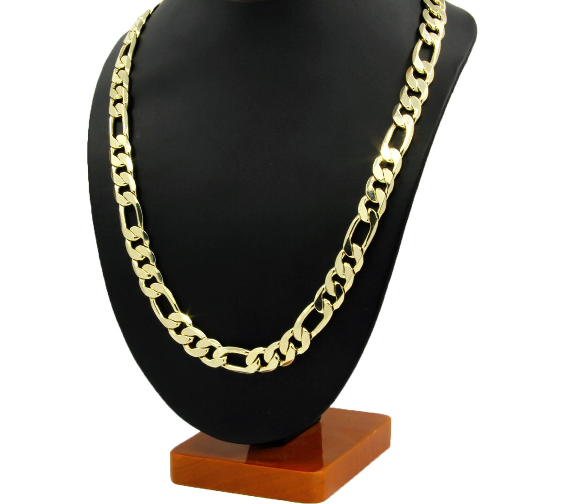 Men's 14k Gold 3mm to 12mm Figaro Link Necklace Chain 24 or 30 Inch