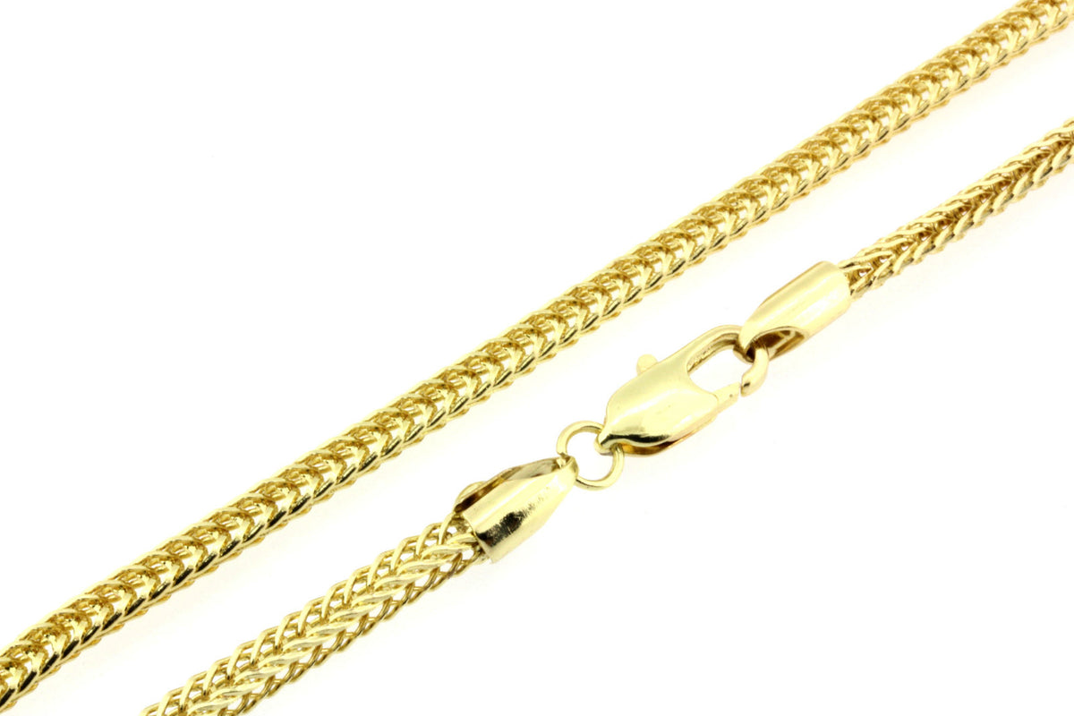 Men's 24" Inch Gold Finished 3mm Franco Chain Necklace Chain $9.99