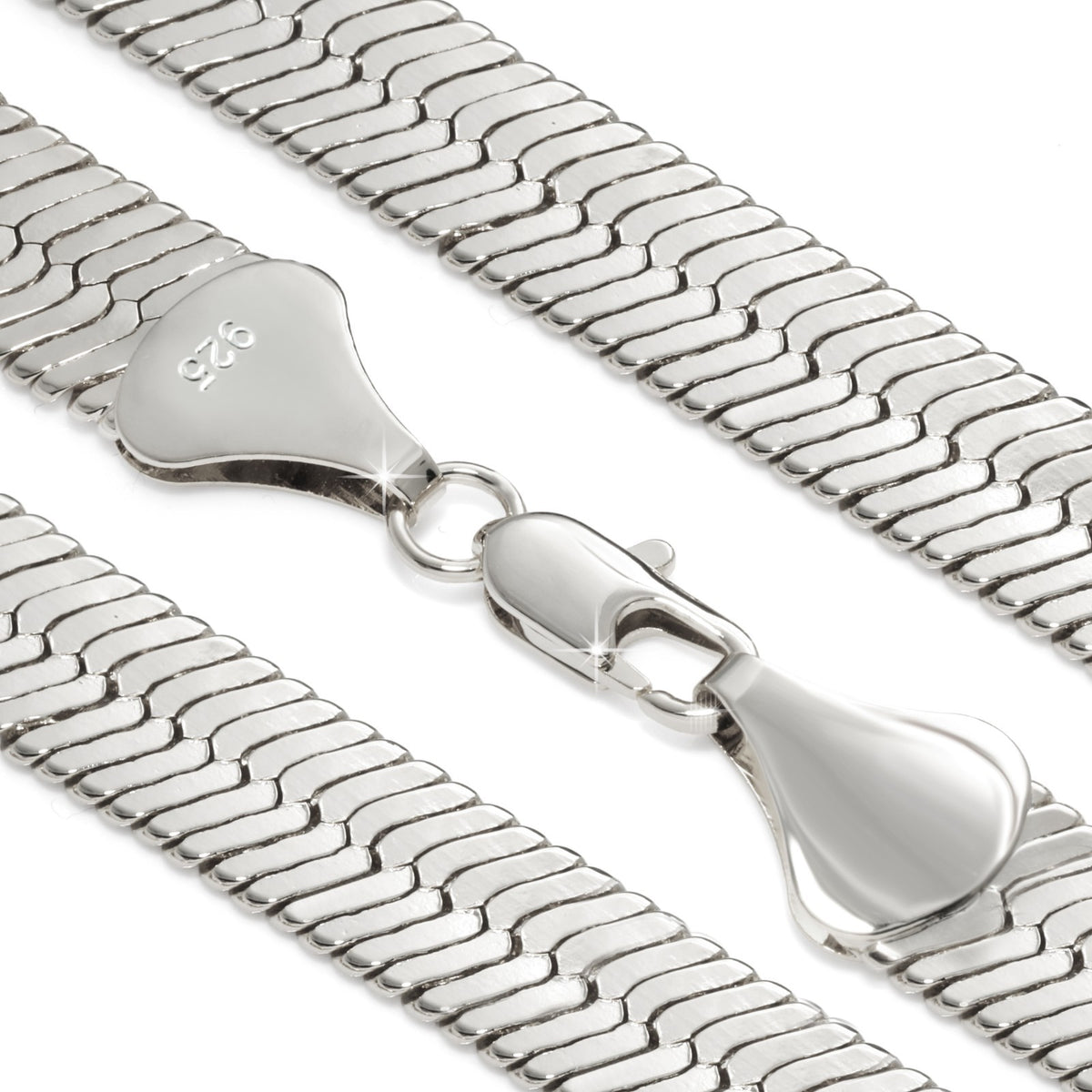 Herringbone Chain 925 Silver 11mm 24" & 30" Necklace Men