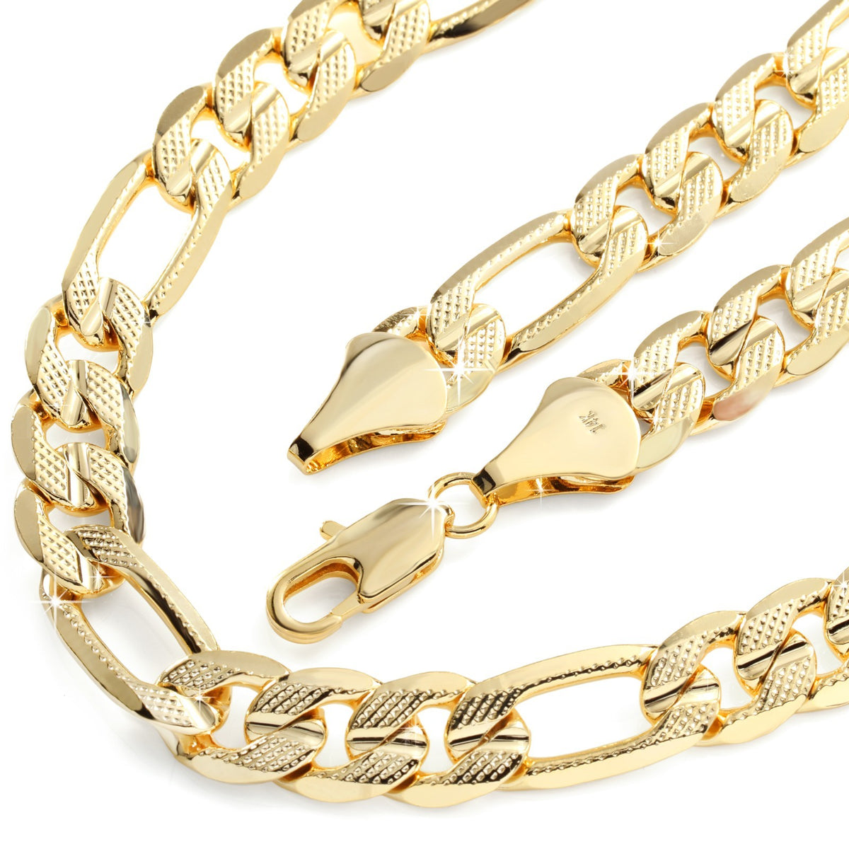 Frost Italy Figaro Chain 14k Gold 10mm 24" for Men & Women