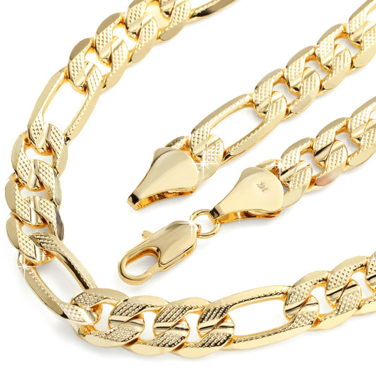 Frost Italy Figaro Chain 14k Gold 10mm 24" for Men & Women