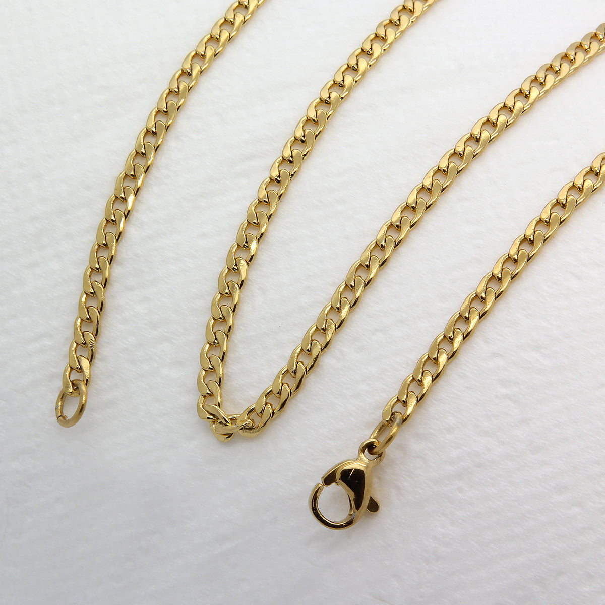 Oval Angel Iced CZ Pendant Gold Steel Cuban Chain