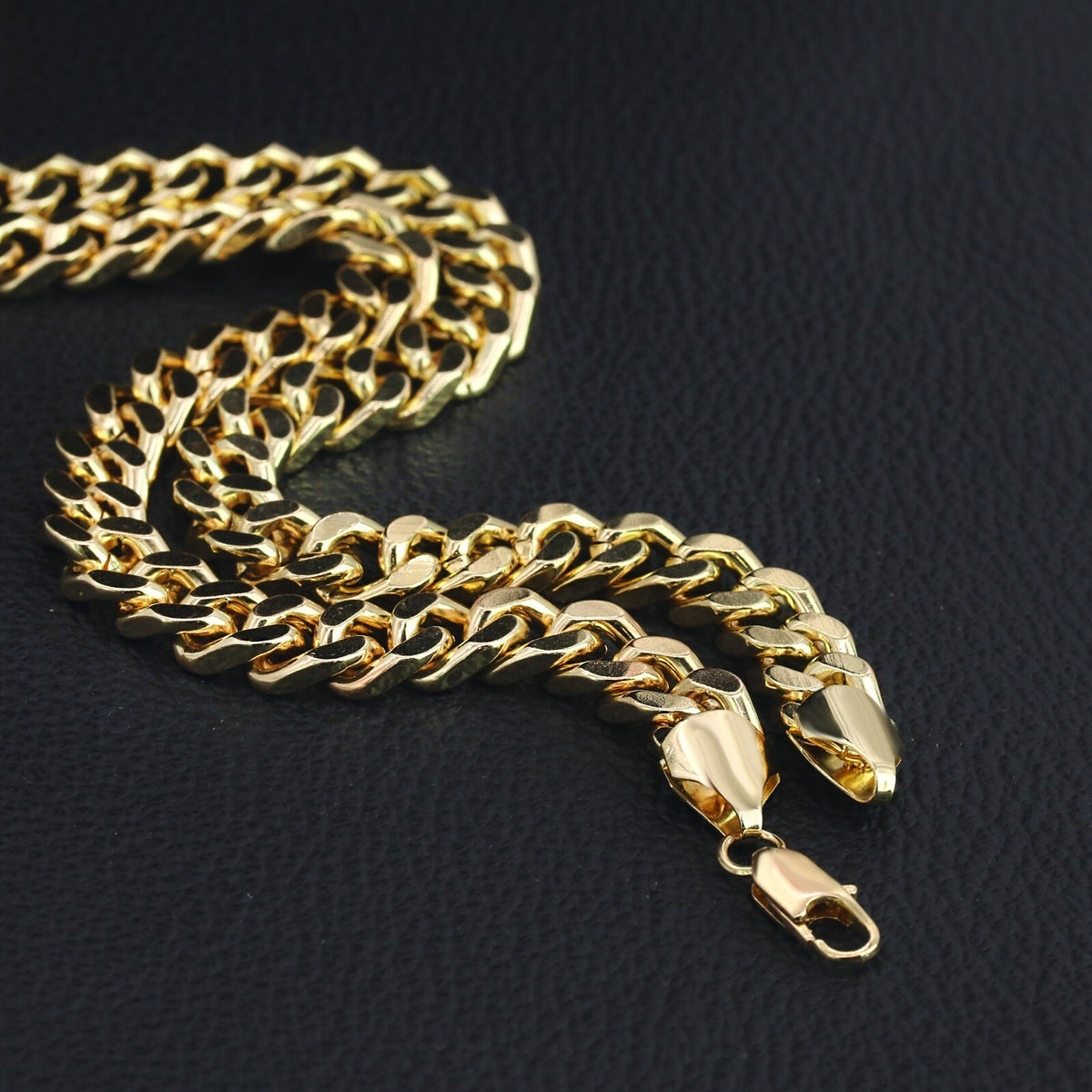 14k Gold Huge Last Supper Pendant CZ 24" Cuban Chain